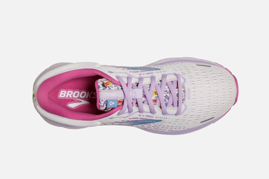 Brooks Running Shoes Womens White/Pink/Blue - Ghost 13 Road - 7580-CBGVU